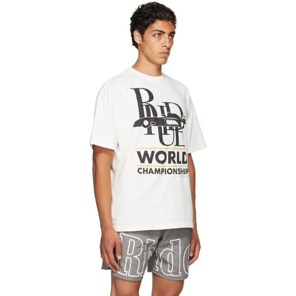 Rhude World Champion T-Shirt L Mens Off-White Cotton Tee - Picture 14 of 16